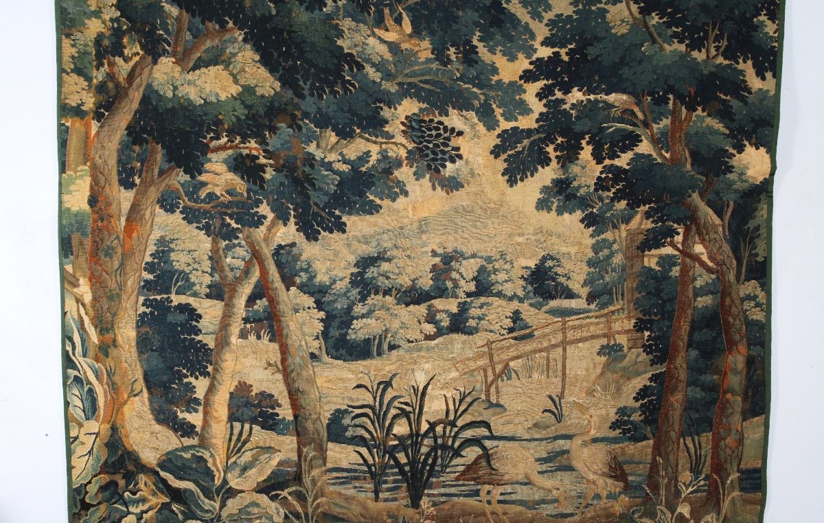 Tapisserie d'Aubusson, Verdure aux hérons, XVIIIème -photo-2