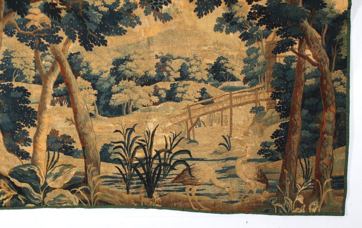 Aubusson Tapestry, Greenery With Herons, 18th Century -photo-4