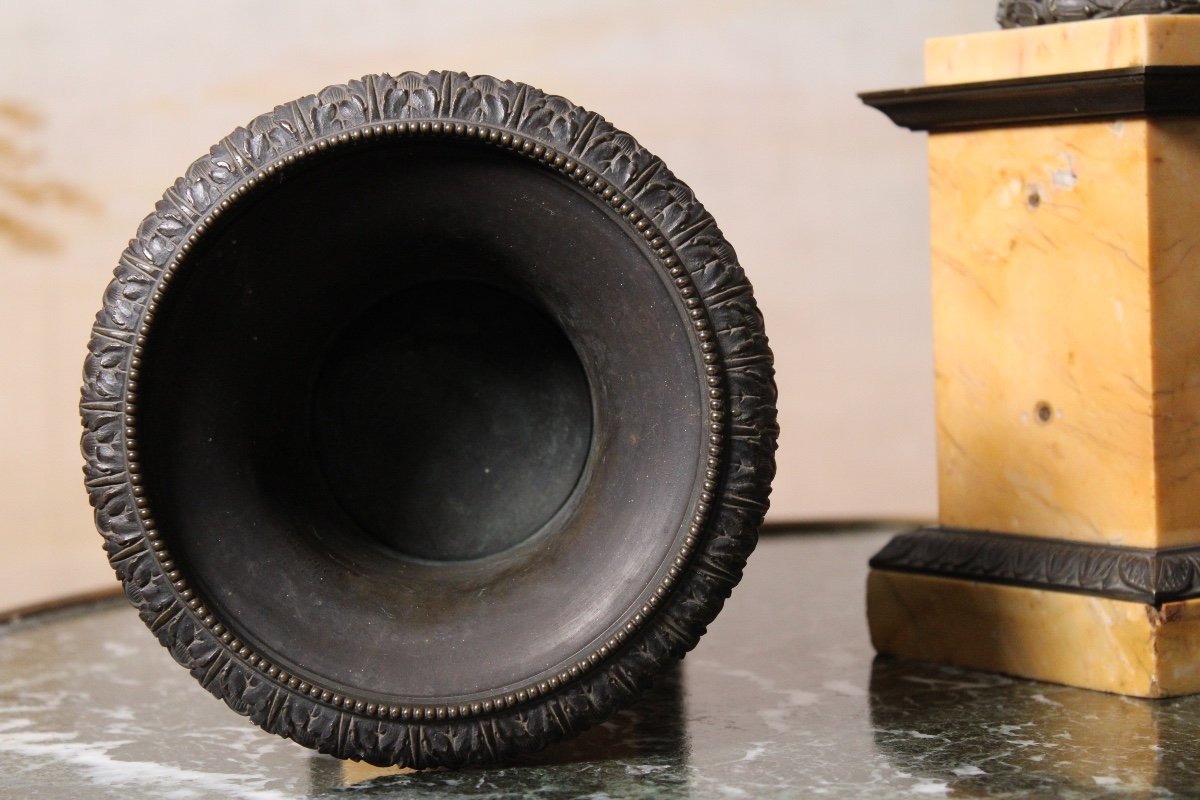 Pair Of Medici Vases In Patinated Bronze, 19th Century-photo-3