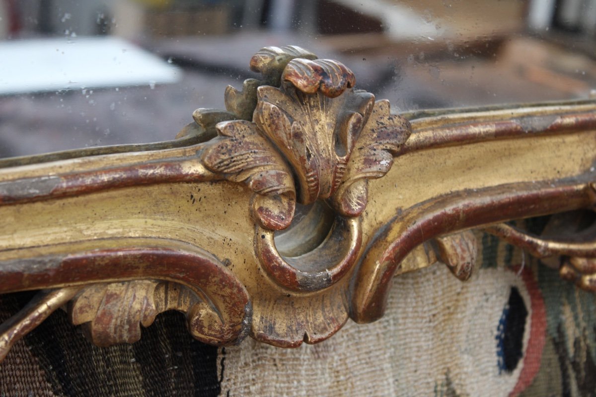  Miroir en bois doré, époque Louis XV, Provence, XVIIIème siècle-photo-2