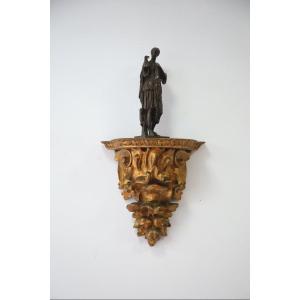 Console d’applique en bois sculpté et doré de style Baroque, Espagne, début XXème