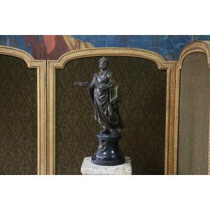 Glazed Terracotta Sculpture Representing Saint Peter, 19th Century