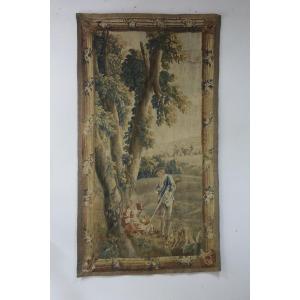 Tapisserie d’Aubusson, « La Halte des chasseurs » XVIIIème siècle.