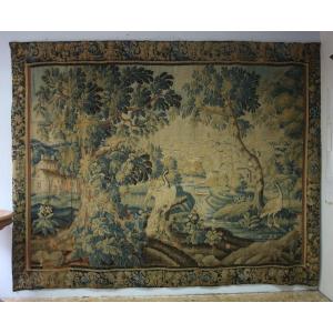 Aubusson Tapestry, Greenery With Birds, 18th Century.