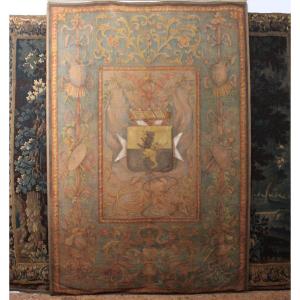 Important Painted Canvas With Armorial Bearings, Italy, 18th Century