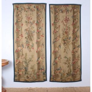 Pair Of Aubusson Tapestry Doors, In The Style Of Jb Huet, Last Quarter Of The 18th Century