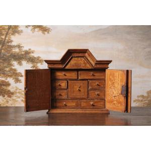 Cabinet In Straw Marquetry, 18th Century Work. 