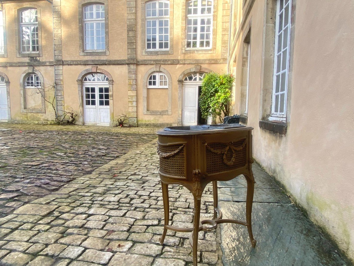 Jardinière En Cannage De Style Louis XV Et d'époque Napoléon III. XIX E Siècle.-photo-4