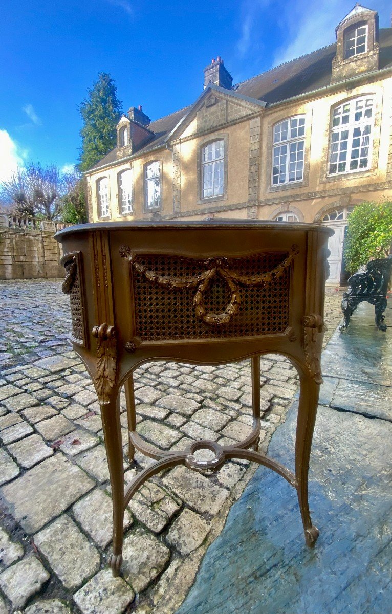 Jardinière En Cannage De Style Louis XV Et d'époque Napoléon III. XIX E Siècle.-photo-1