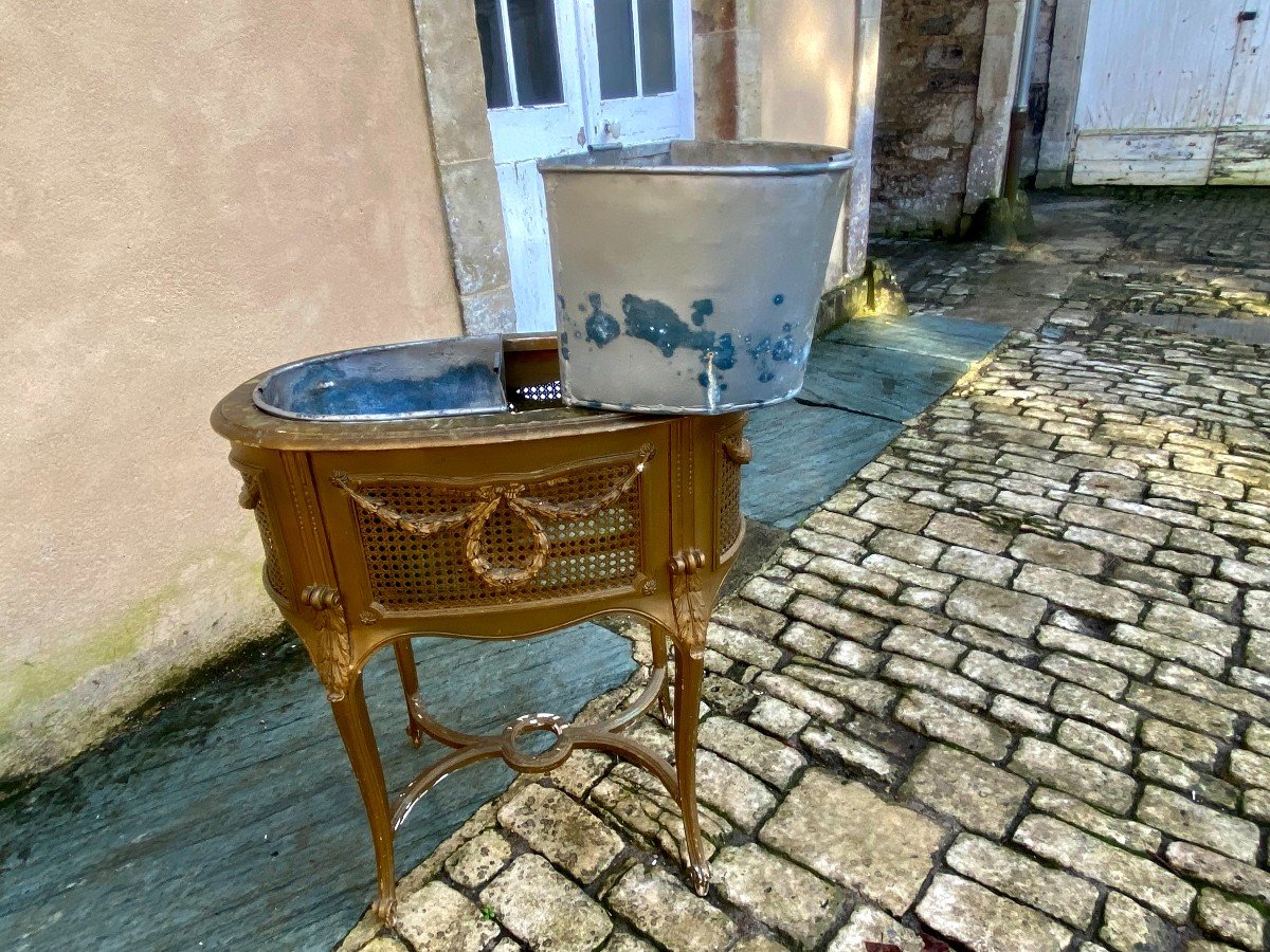 Jardinière En Cannage De Style Louis XV Et d'époque Napoléon III. XIX E Siècle.-photo-6