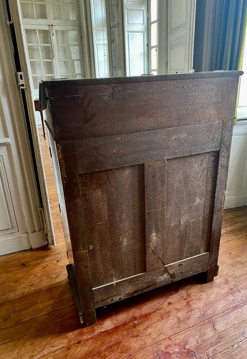 Cardboard Maker Forming A Desk. Blackened Pear Wood And Cognac Leather "moroccan Type". End Of The 19th Century.-photo-3