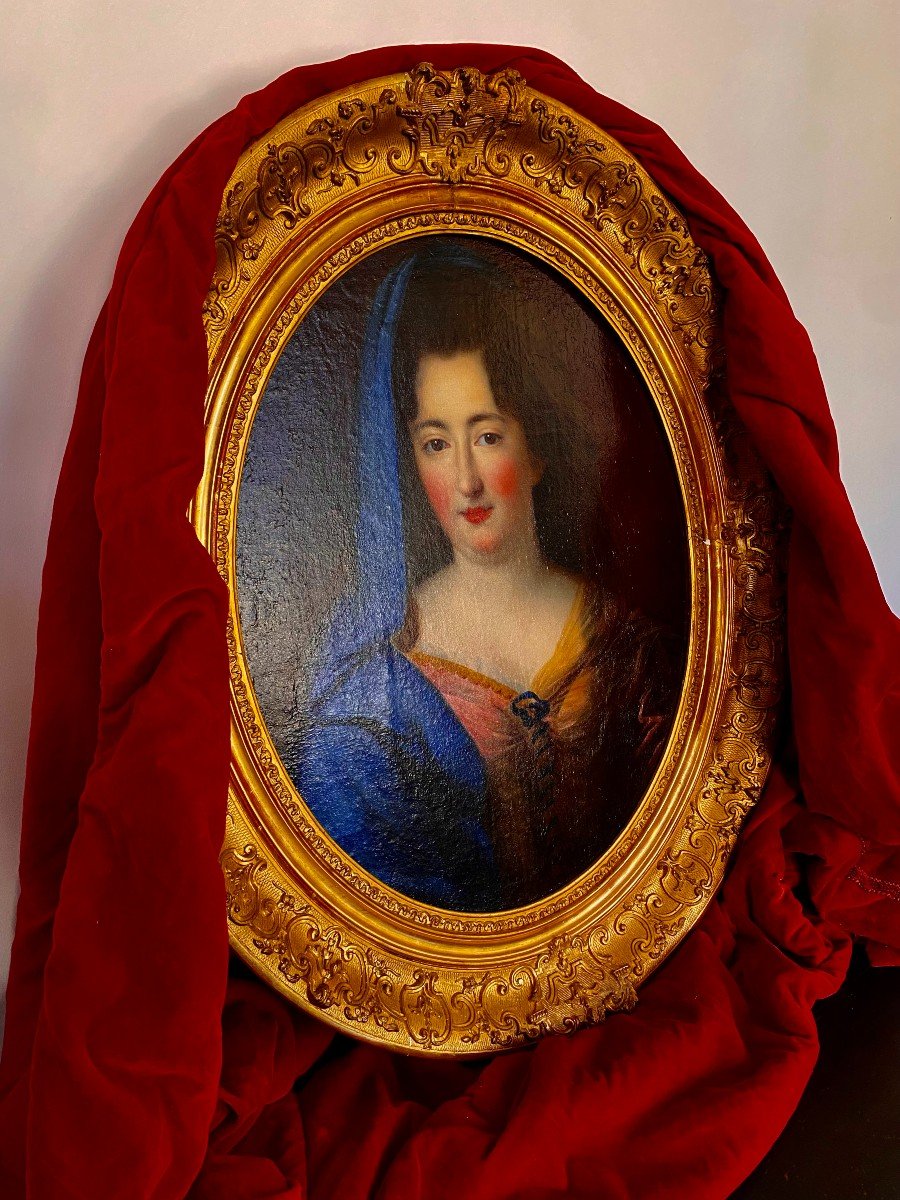 Rare Portrait Of Madame De Maintenon -pierre Mignard XVII E. Bérain-style Frame.-photo-3