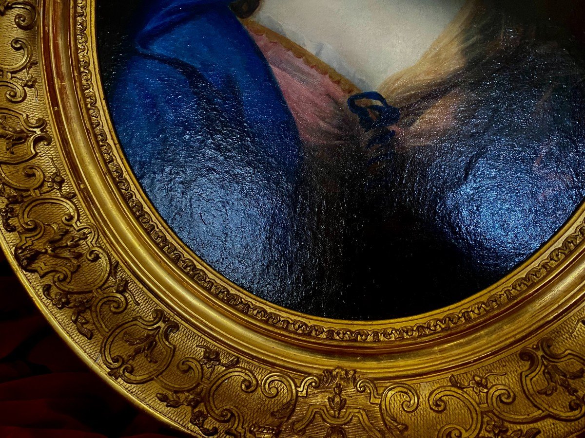 Rare Portrait Of Madame De Maintenon -pierre Mignard XVII E. Bérain-style Frame.-photo-2