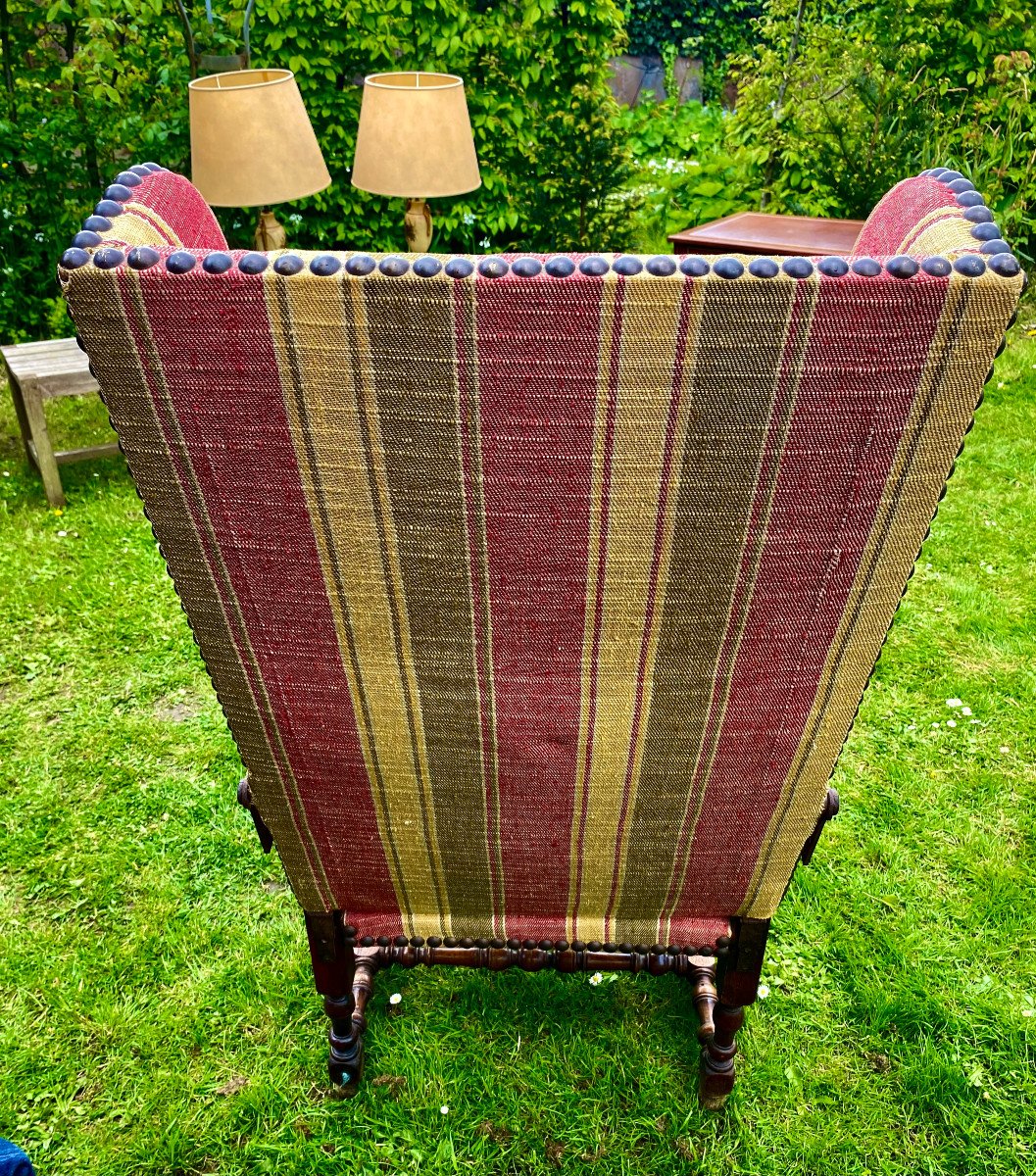 Large And Rare Sick Chair With Reupholstered Rack In Louis XIV Style. Eighteenth Century-photo-3