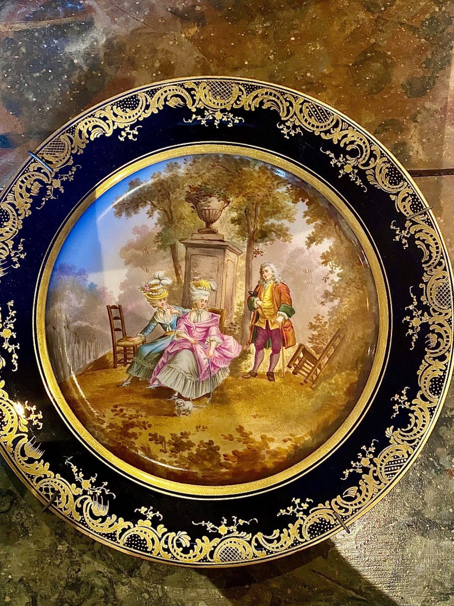 Pair Of Plates With Gold Background Late 19th Century. Sevres. -photo-2