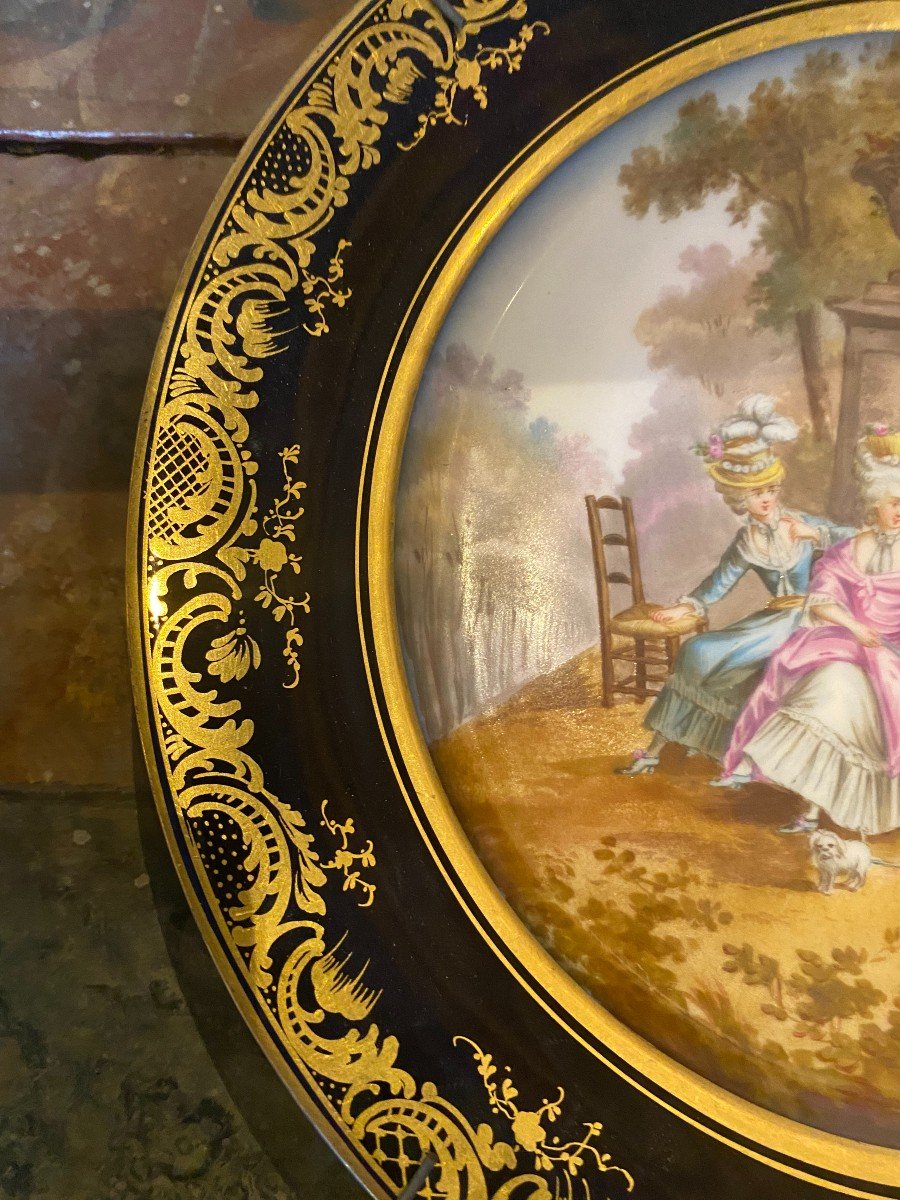 Pair Of Plates With Gold Background Late 19th Century. Sevres. -photo-3