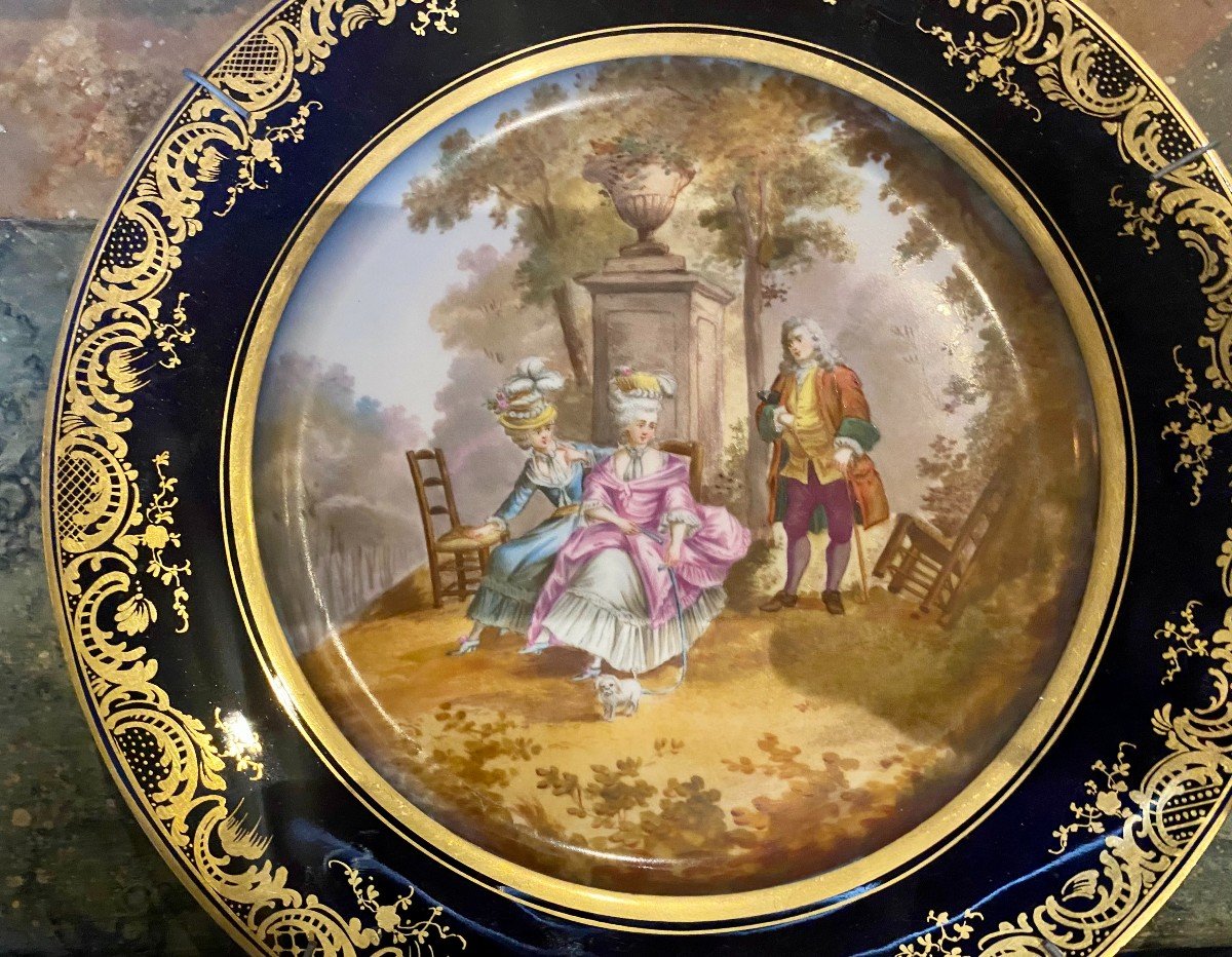 Pair Of Plates With Gold Background Late 19th Century. Sevres. -photo-1