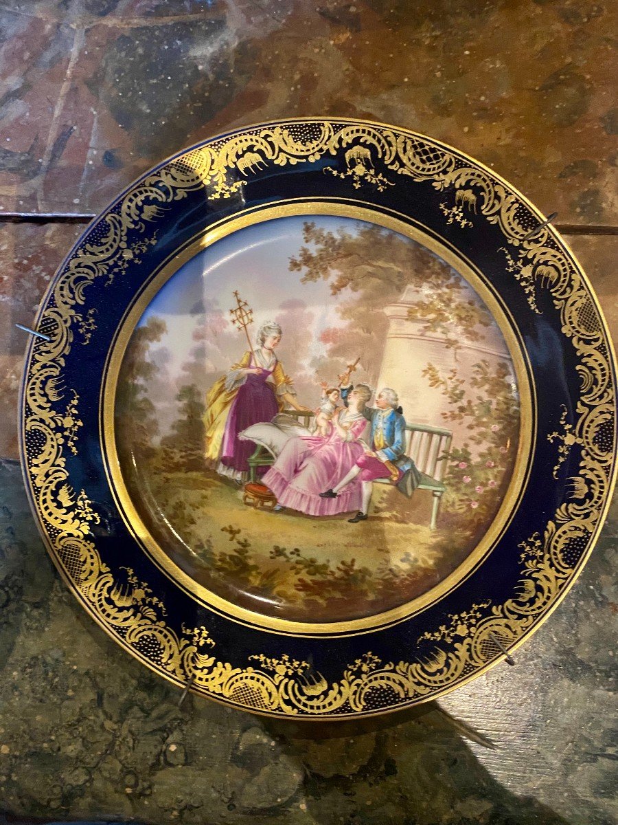 Pair Of Plates With Gold Background Late 19th Century. Sevres. -photo-3