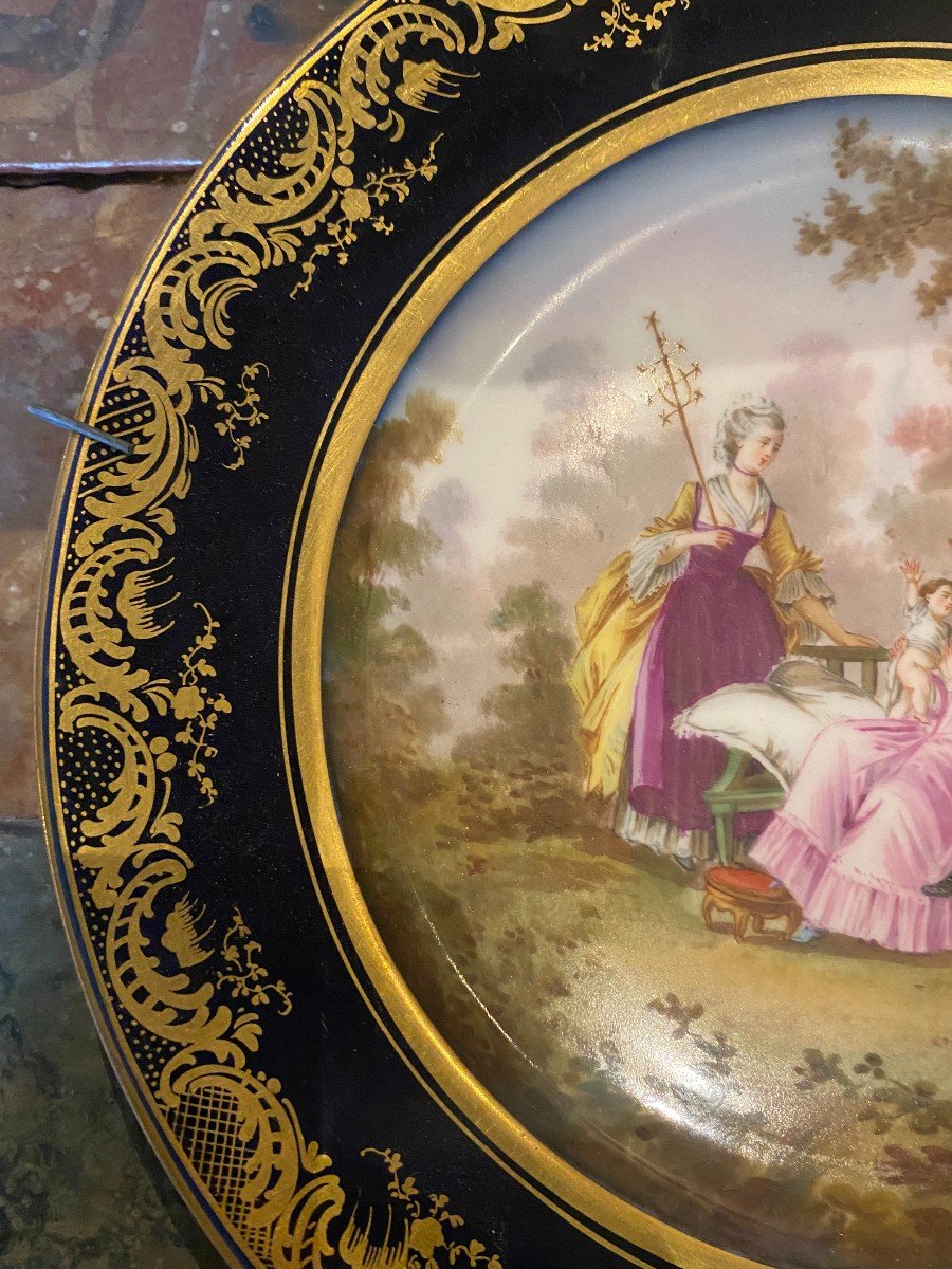Pair Of Plates With Gold Background Late 19th Century. Sevres. -photo-4