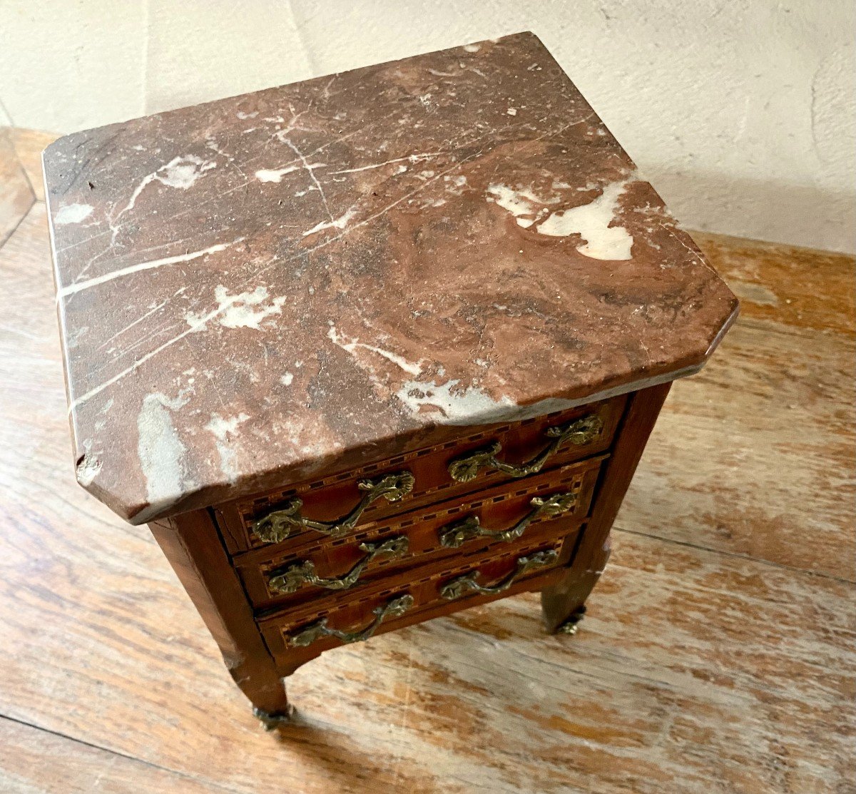 Master's Commode In Veneer And Marquetry. Bronzes. Louis XV Period. Middle Of The 18th Century.-photo-1