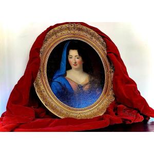 Rare Portrait Of Madame De Maintenon -pierre Mignard XVII E. Bérain-style Frame.