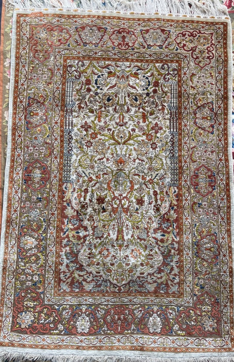 A Hereke Silk Rug 