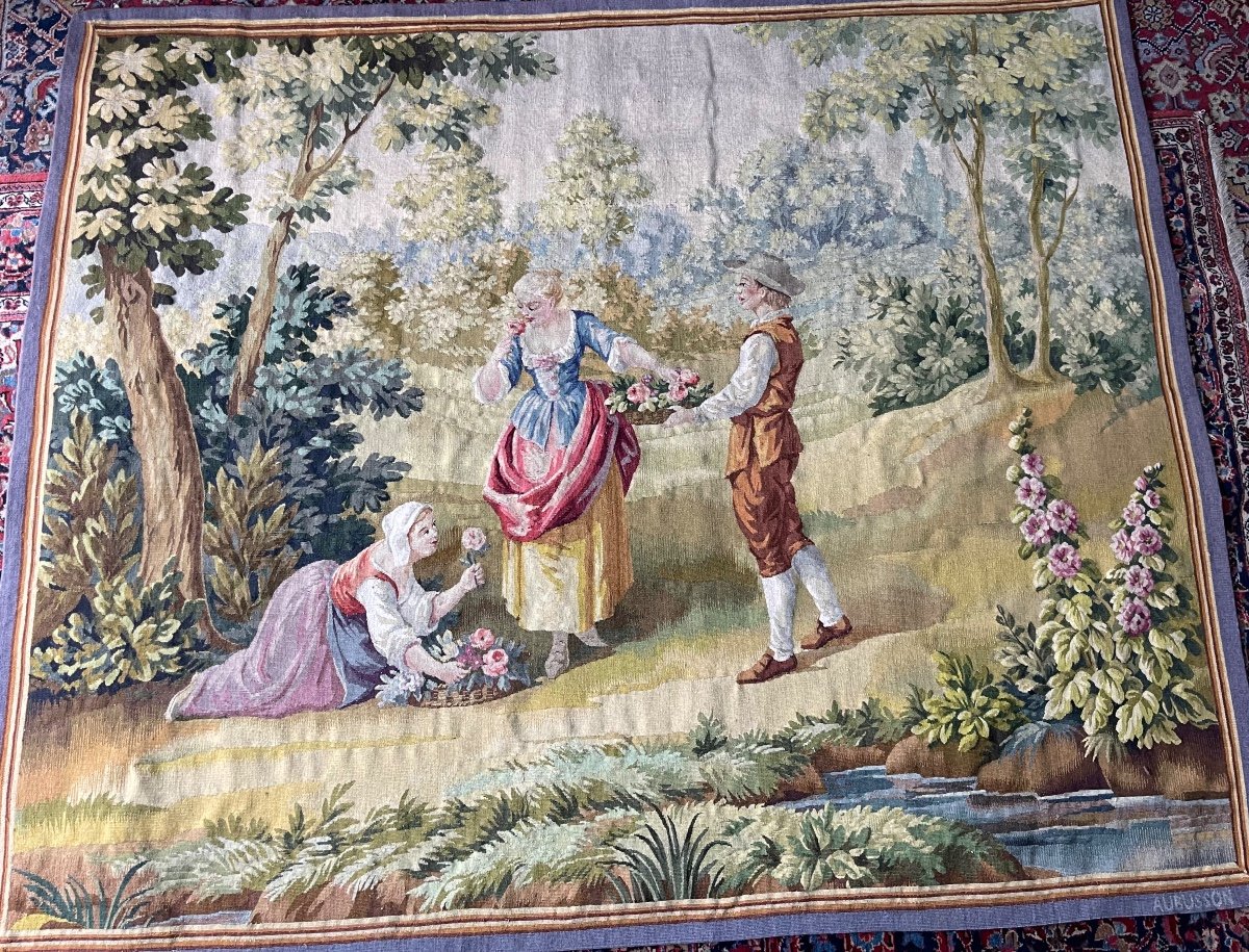 Une Tapisserie Aubusson 20 Eme .la taille 142/170 cm