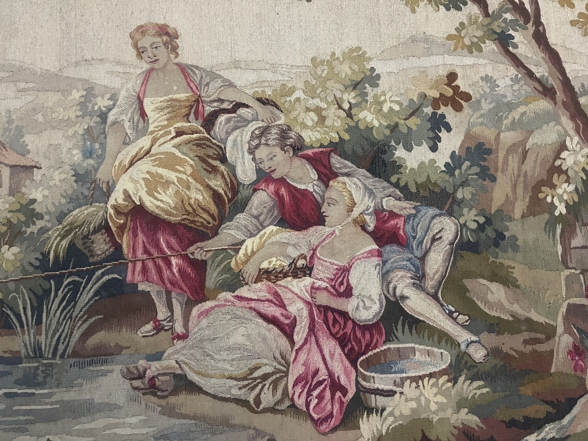 Une Belle Tapisserie Aubusson 19 Eme -photo-4