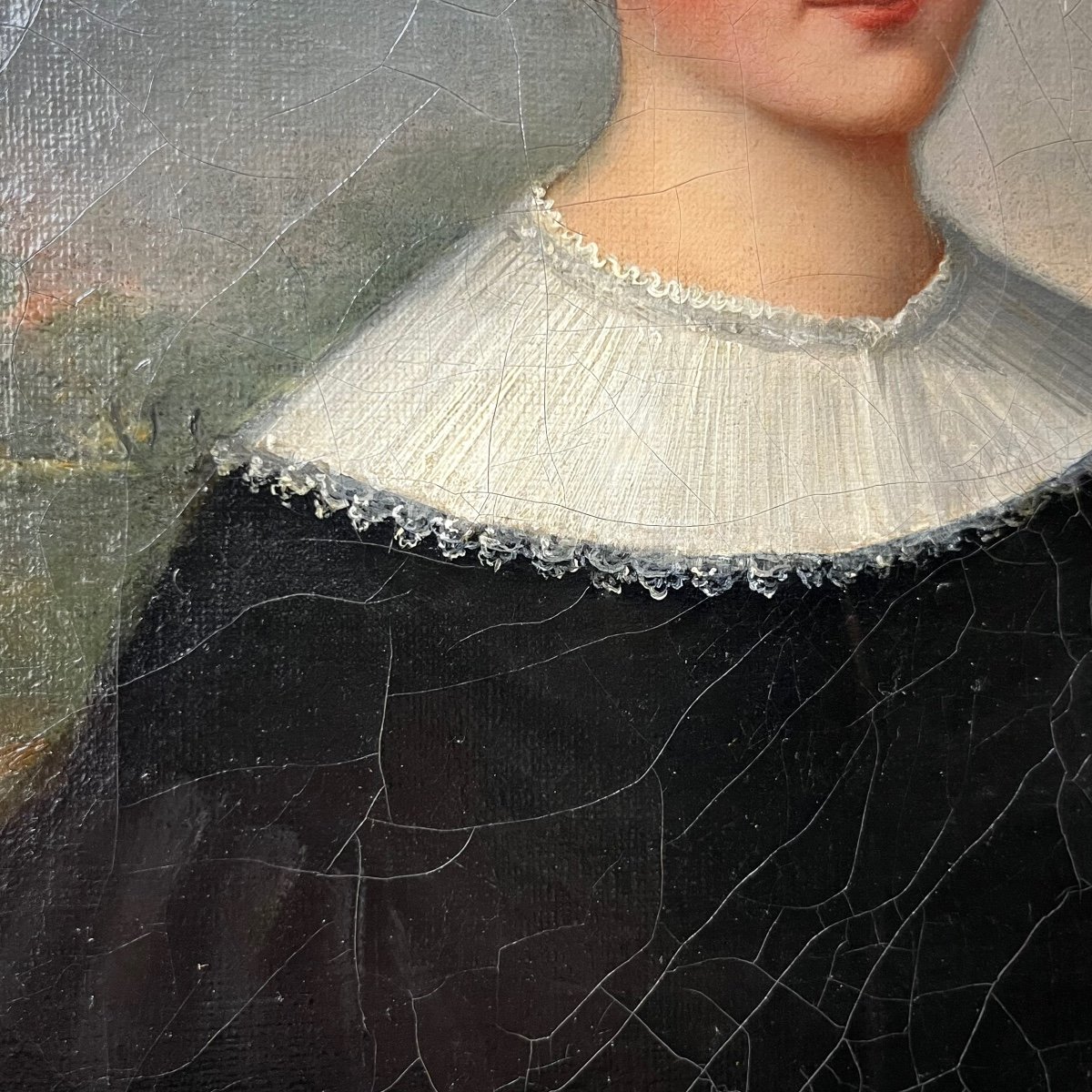 Portrait de femme au livre, école romantique vers 1830 - 1840, huile sur toile XIXe siècle-photo-3