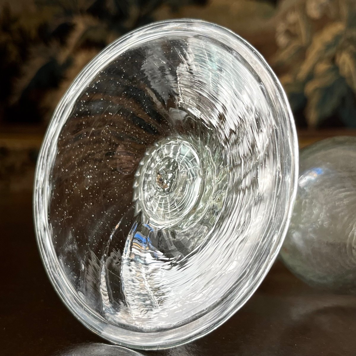 Guédoufle en verre torsadé  XVIIIe XIXe siècle huilier vinaigrier verre soufflé 18e 19e-photo-4