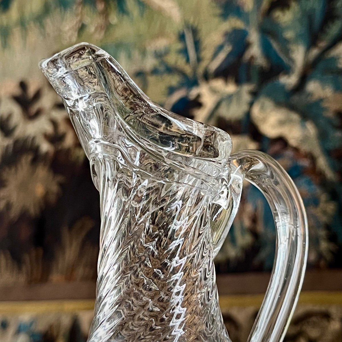 Small Norman Cider Pitcher In Blown Glass With Twisted Sides 18th Century Normandy 18th 18th Century-photo-2