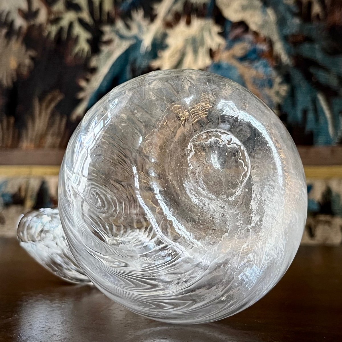 Small Norman Cider Pitcher In Blown Glass With Twisted Sides 18th Century Normandy 18th 18th Century-photo-3