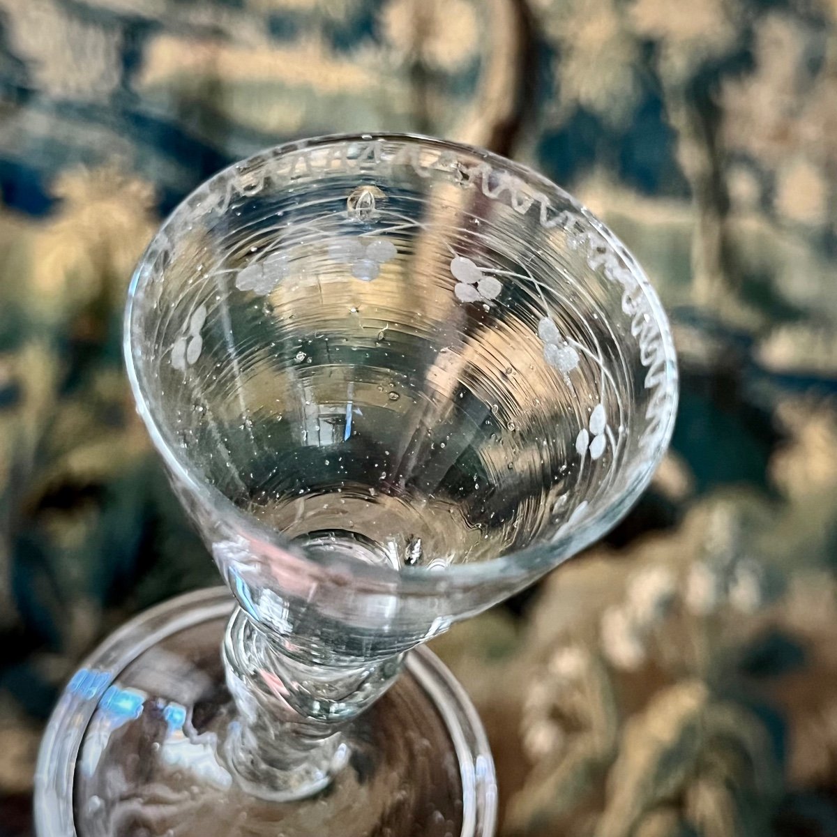 Five 18th Century Liqueur Glasses In Blown And Engraved Glass 18th Century Alcohol Glass 18th-photo-5