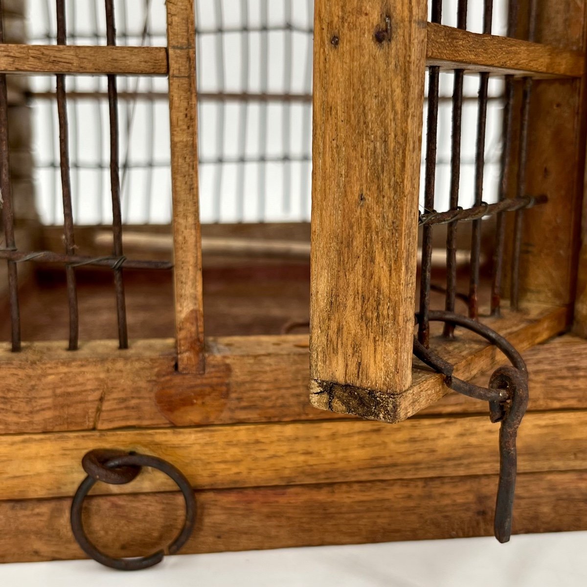 Bird Cage In Wood And Wire Late 19th - Early 20th Popular Art 19th-photo-3