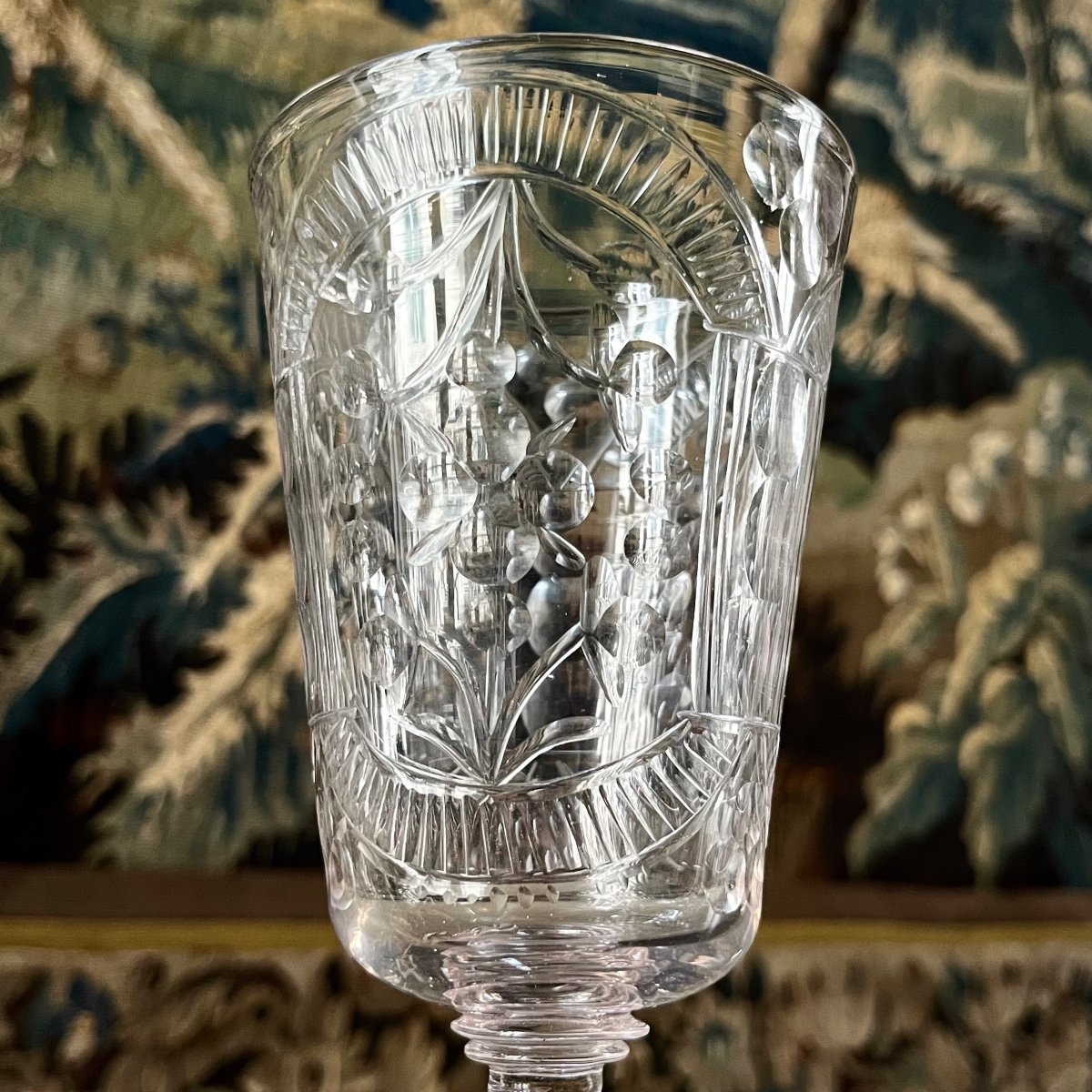 Very Large Blown And Cut Glass Chalice 18th Century Bohemia 18th-photo-2