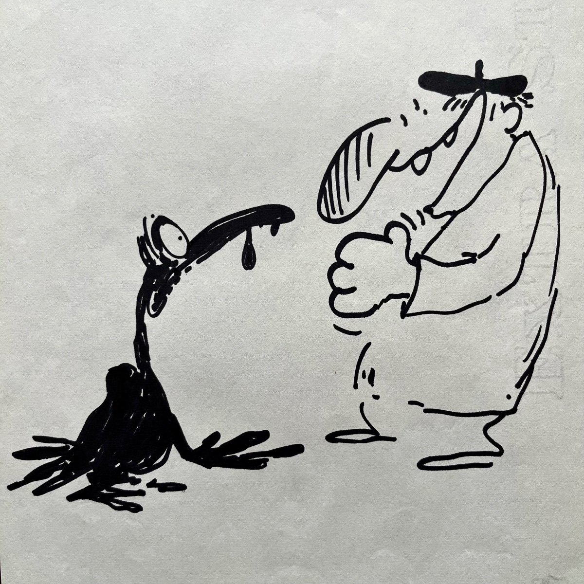 Reiser, dessin de presse original au feutre, années 1970  marée noire - écologie -photo-2