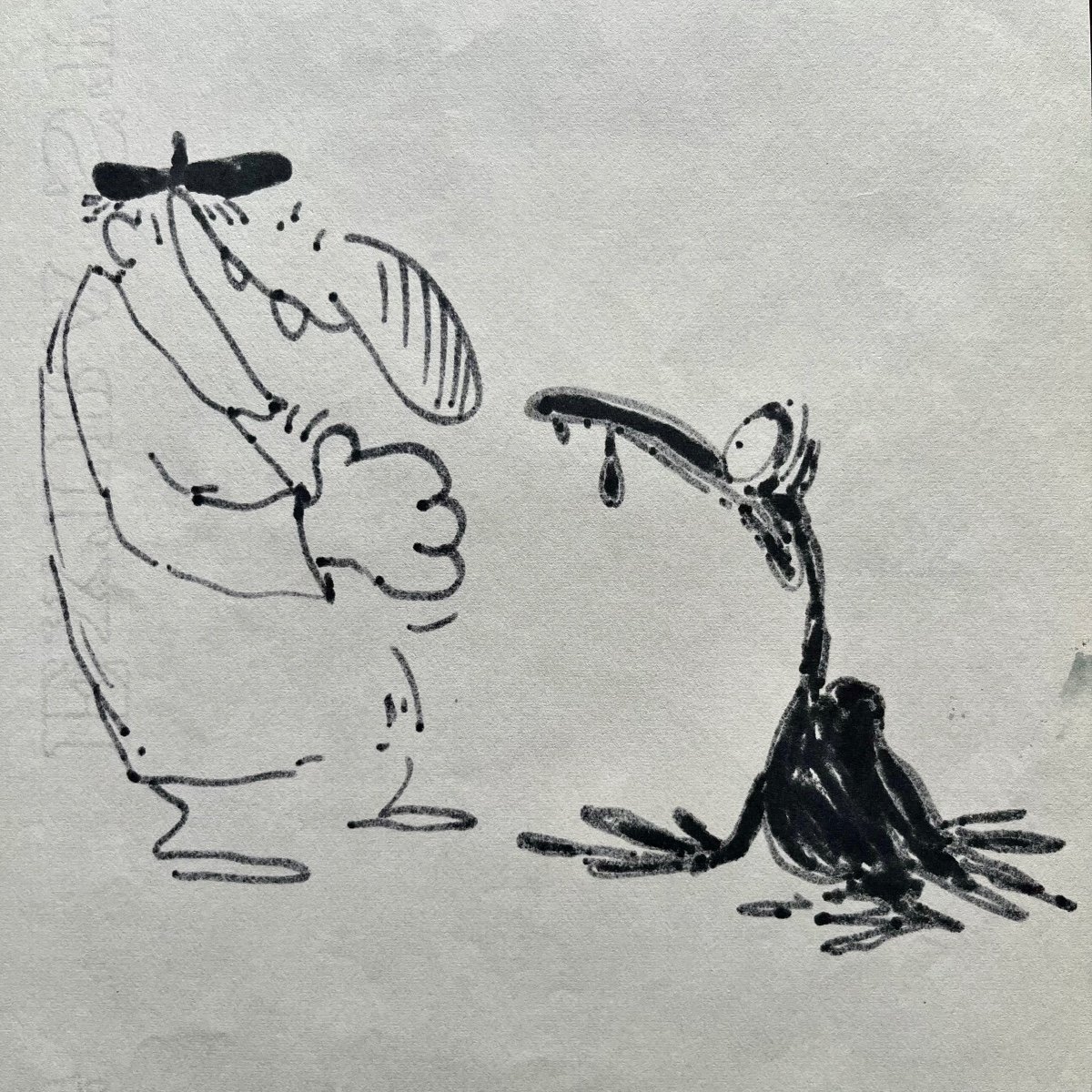 Reiser, dessin de presse original au feutre, années 1970  marée noire - écologie -photo-3