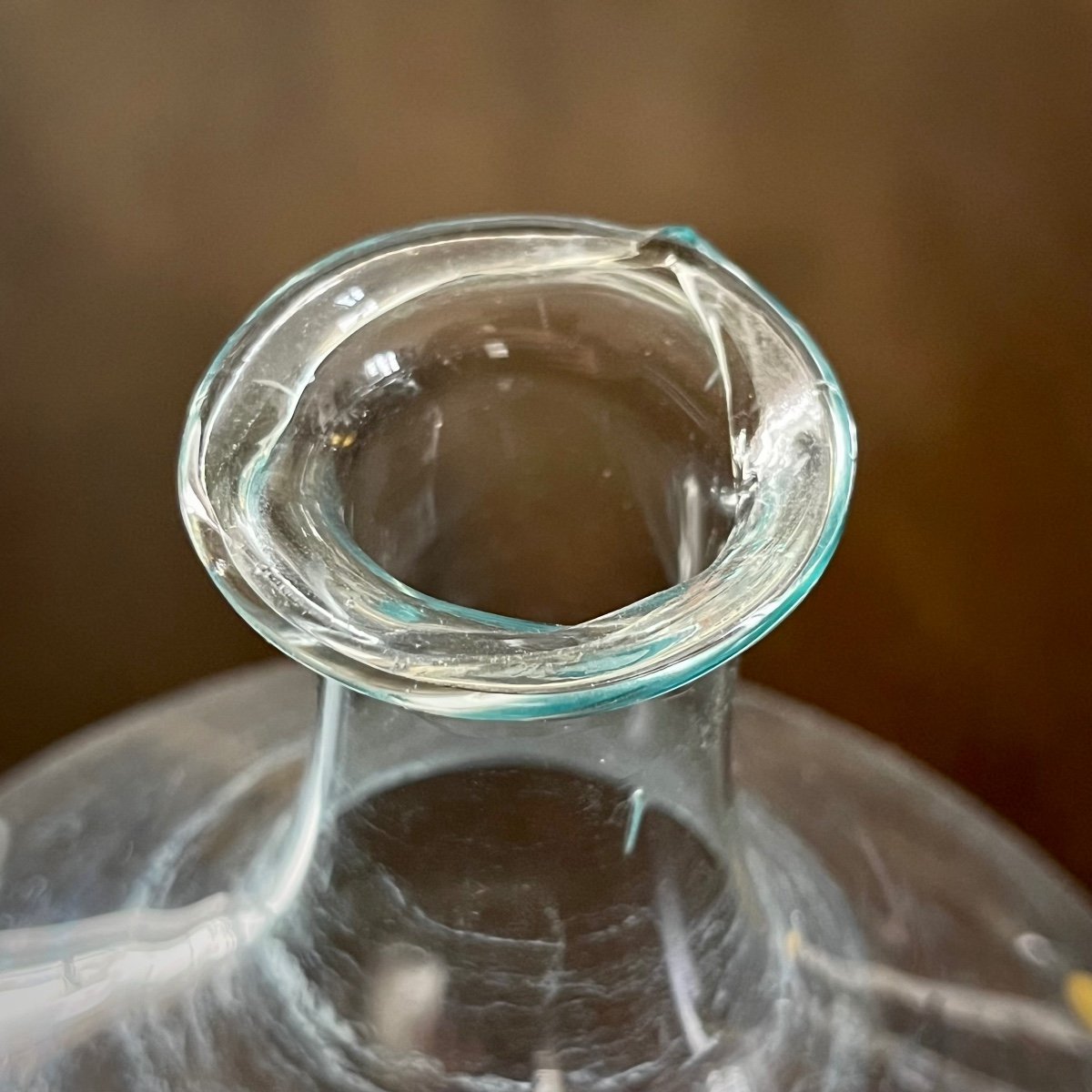 Deux petites loupes de dentelli&egrave;re en verre souffl&eacute; teint&eacute; vert XVIIIe - XIXe si&egrave;cle-photo-7