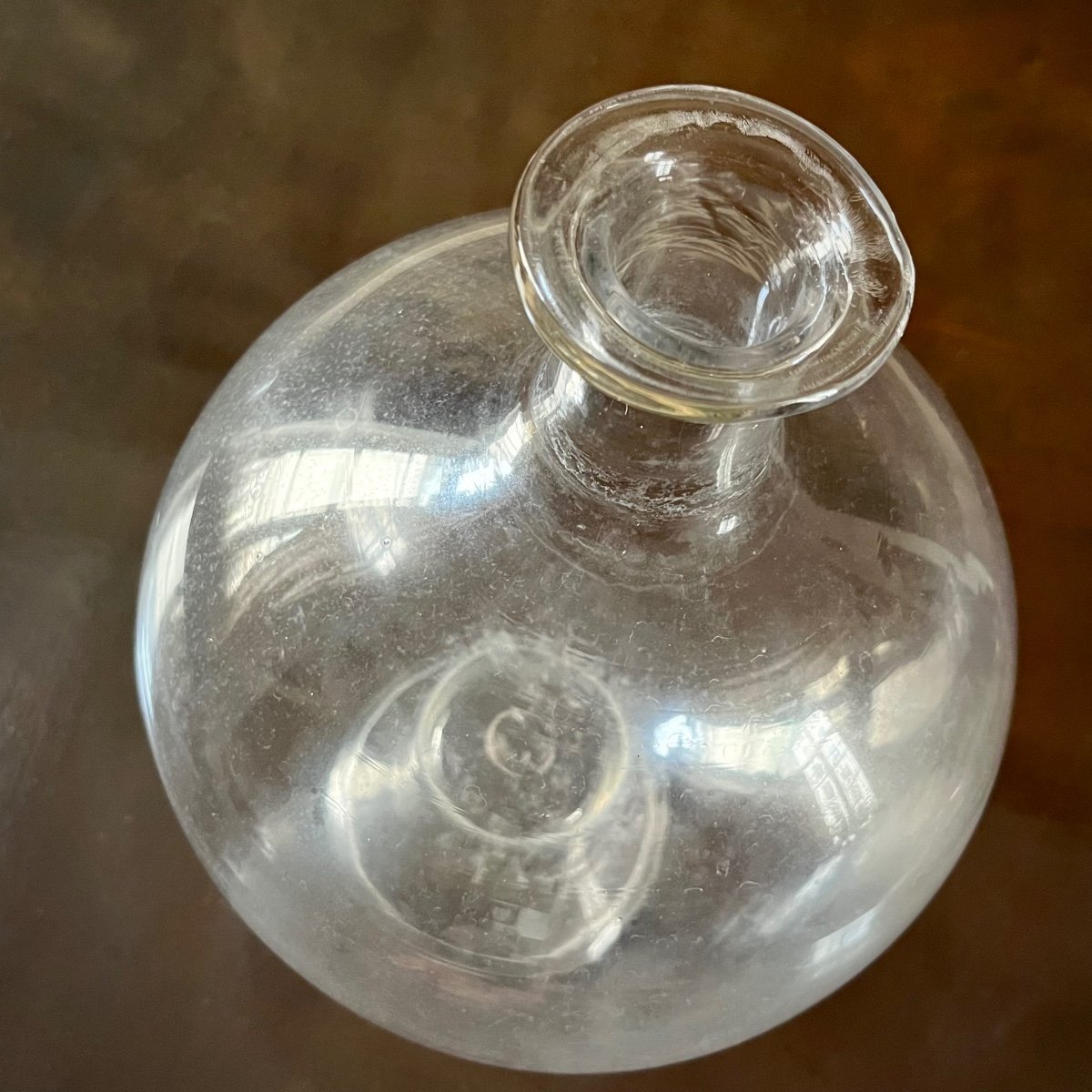 Loupe à eau de dentellière en verre soufflé XVIIIe siècle lampe 18e-photo-1