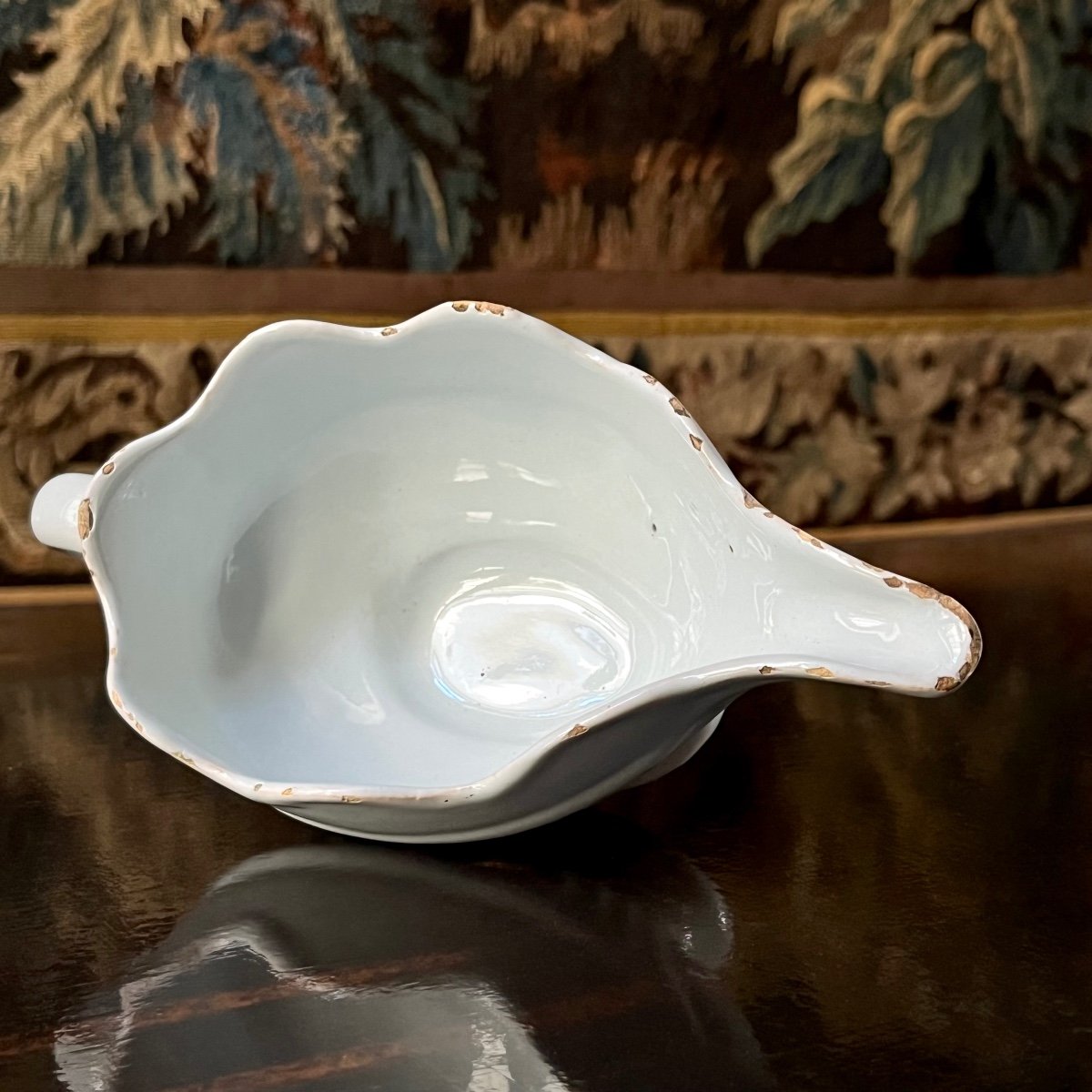 White-ivory Earthenware Fluted Sauce Boat, Late 18th, Early 19th Century-photo-3