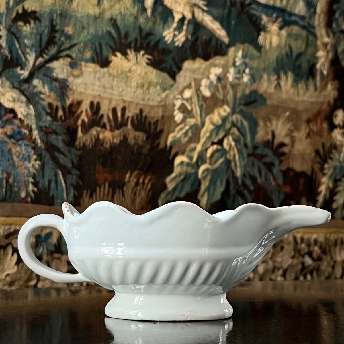 White-ivory Earthenware Fluted Sauce Boat, Late 18th, Early 19th Century-photo-4