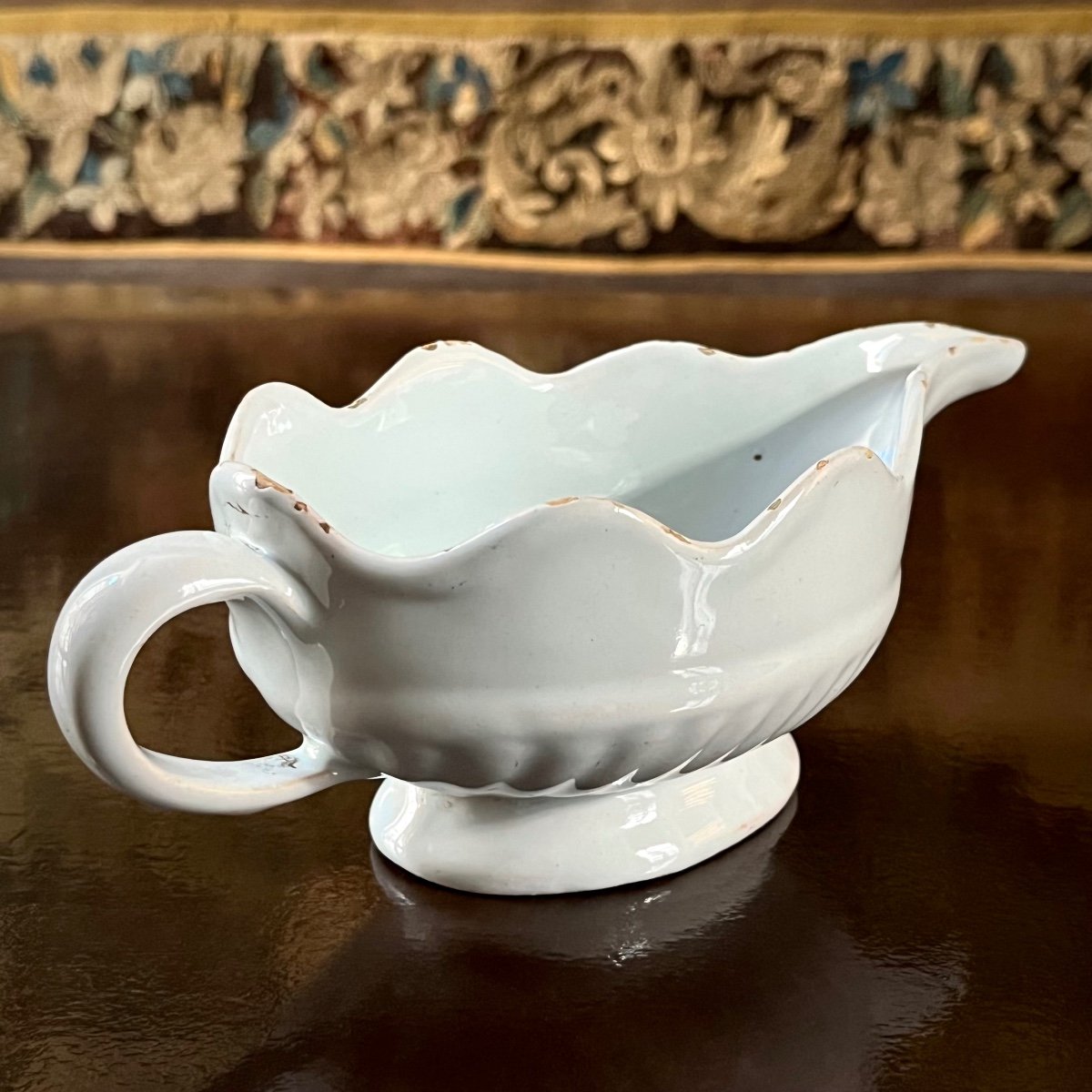 White-ivory Earthenware Fluted Sauce Boat, Late 18th, Early 19th Century-photo-4