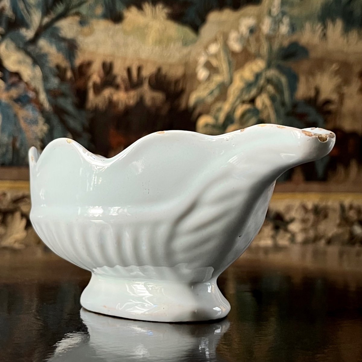 White-ivory Earthenware Fluted Sauce Boat, Late 18th, Early 19th Century-photo-6