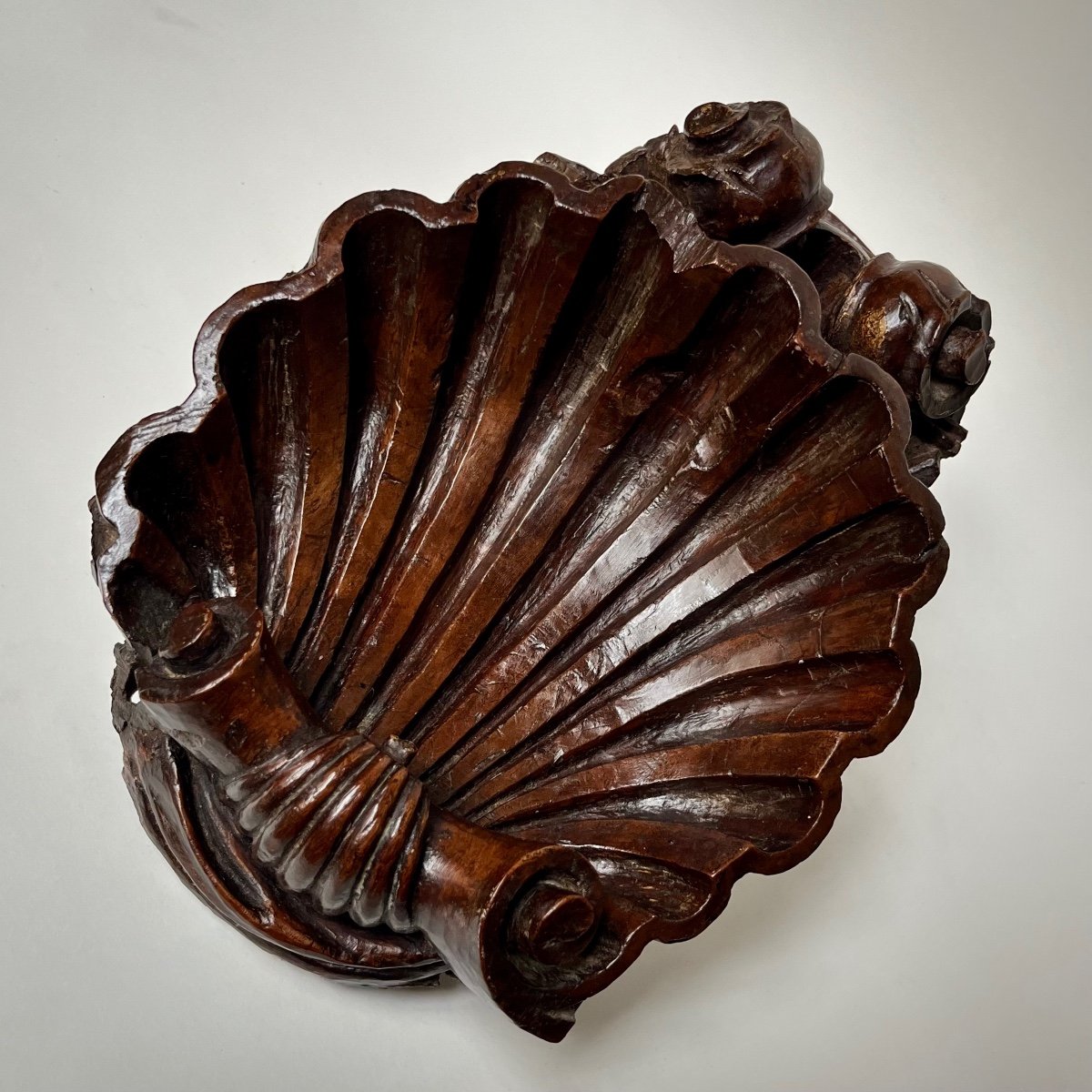 Coquille en bois sculpt&eacute; - Italie, XVIIe - XVIIIe si&egrave;cle -photo-7