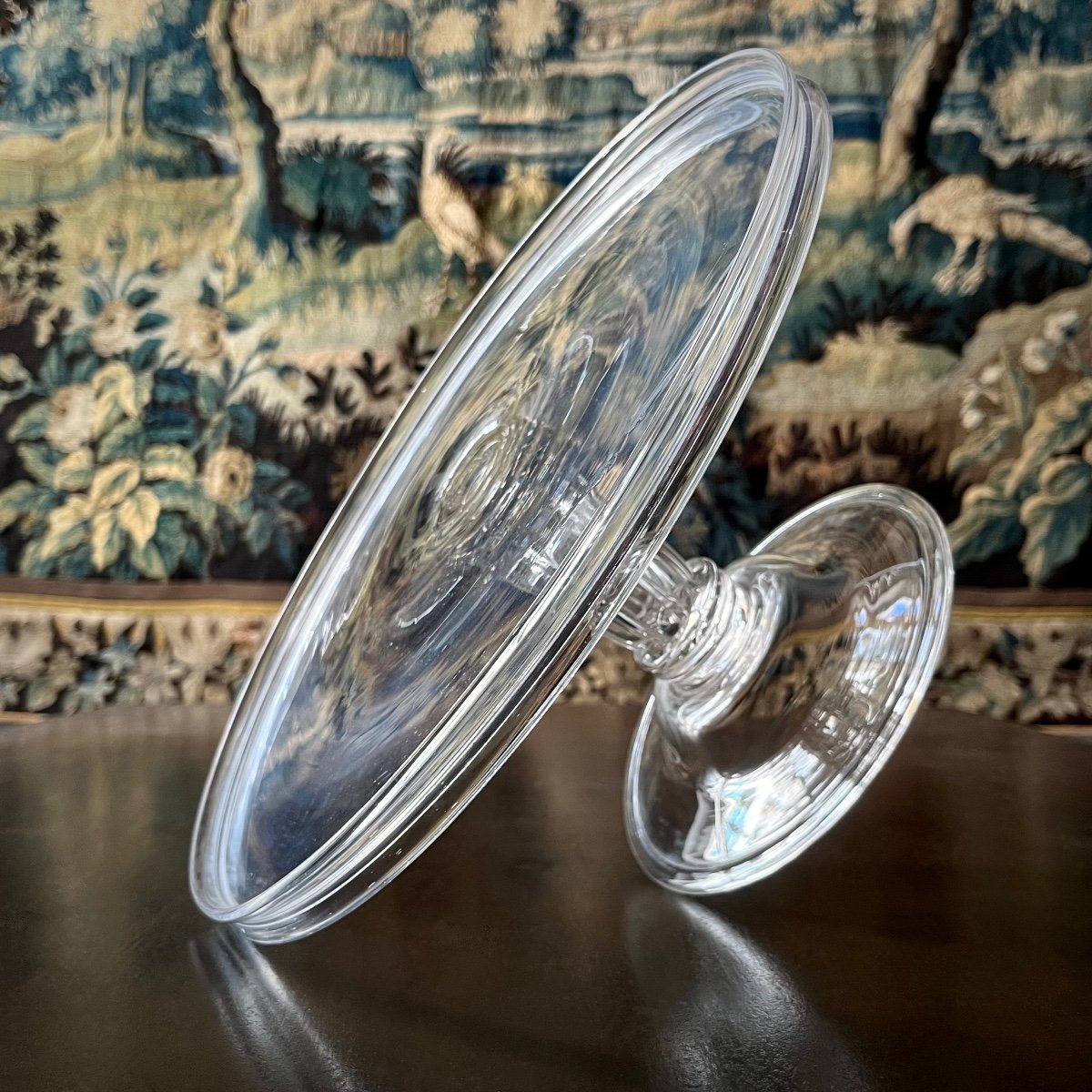 18th Century Crystal Display Stand, Pedestal Table, England, 18th Century, Glass Tray-photo-1