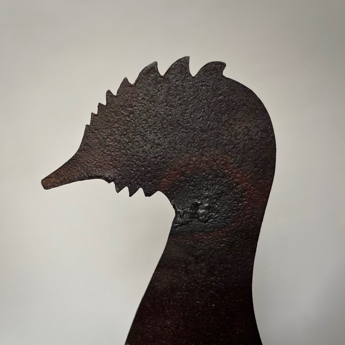 19th Century Wrought Iron Bell Tower Rooster Sign Or Weather Vane, Folk Art, 19th Century -photo-2