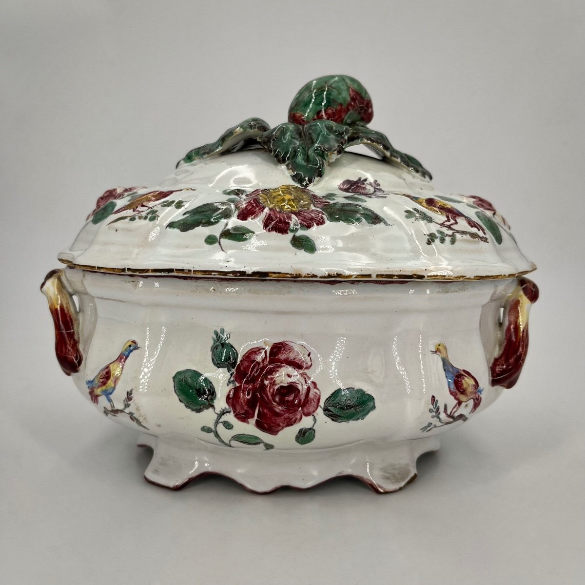 Earthenware Terrine From Marseille, 18th Century, Workshop Of Gaspard Robert, 18th Century-photo-2