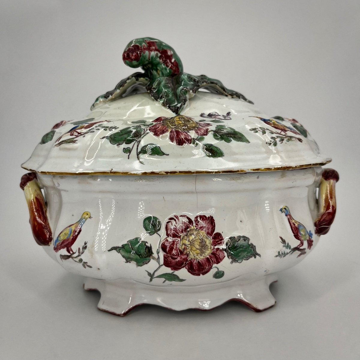 Earthenware Terrine From Marseille, 18th Century, Workshop Of Gaspard Robert, 18th Century-photo-4