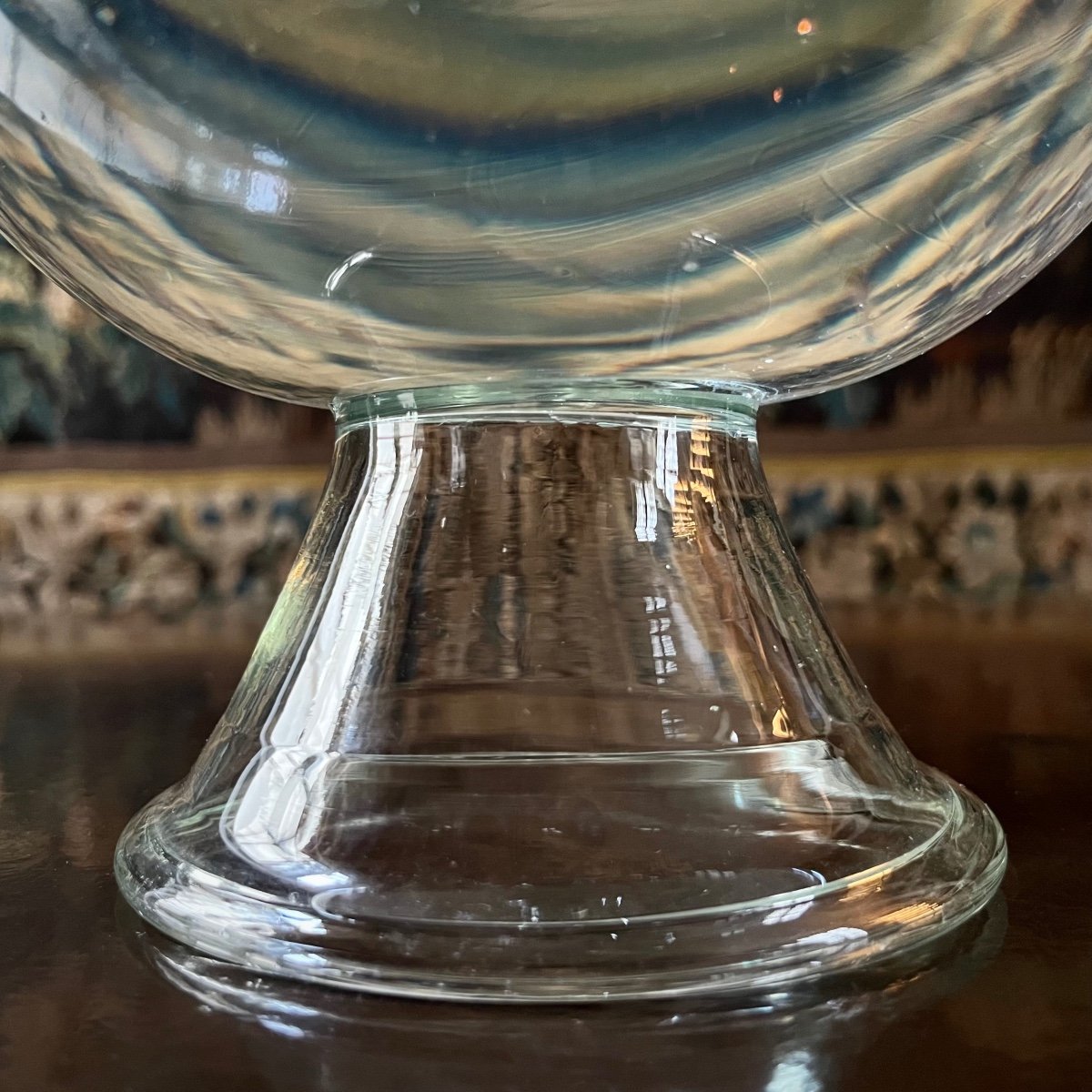 Loupe de dentellière en verre soufflé XVIIIe siècle lampe à eau 18e-photo-2