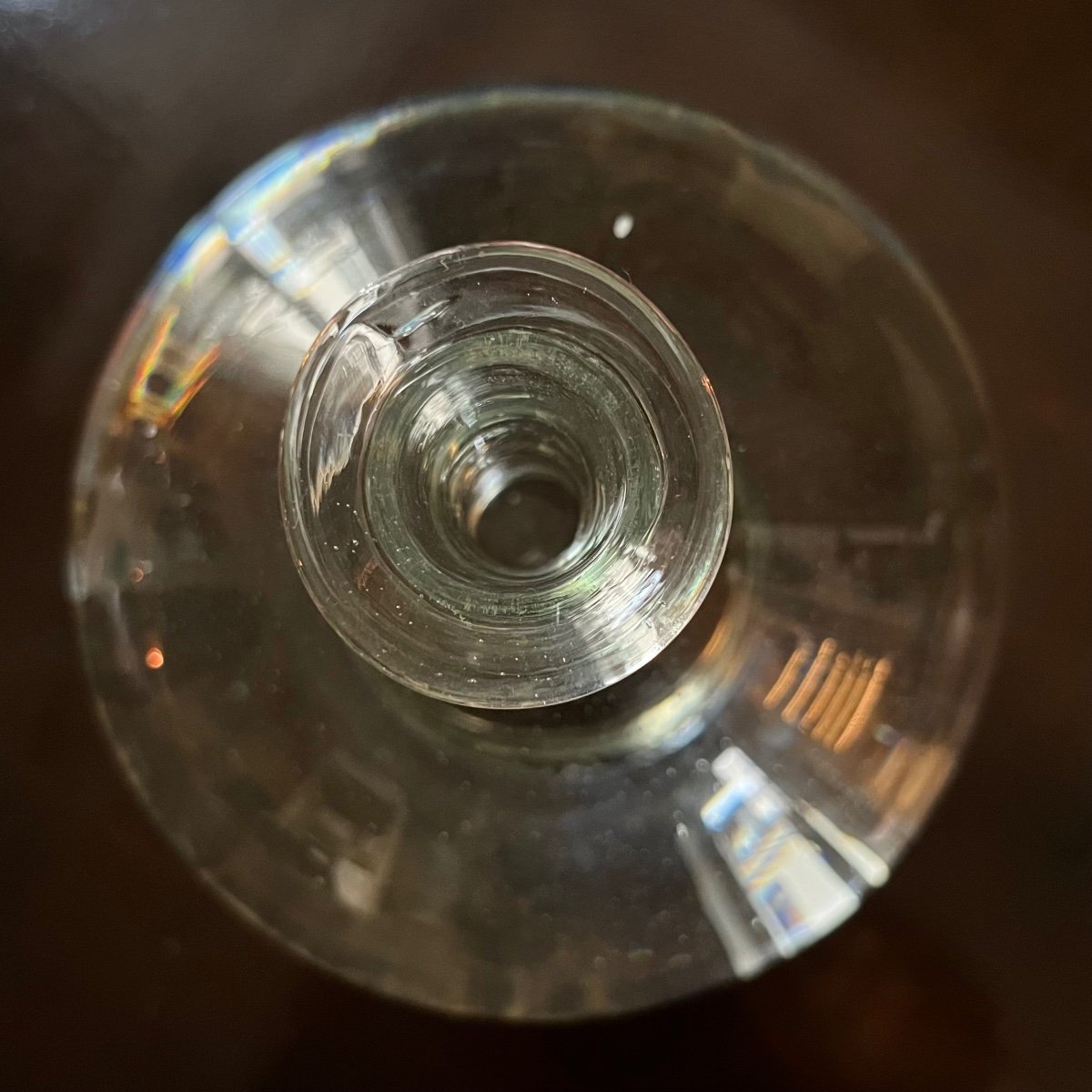 Loupe de dentellière en verre soufflé XVIIIe siècle lampe à eau 18e-photo-3